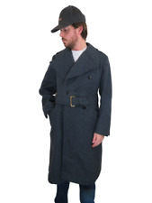 Vtg WWII British Royal Airforce RAF Belted Wool Overcoat 5 Small Military Jacket picture
