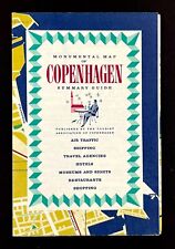 1950s Copenhagen Vintage Monumental Map Summary Tourist Guide Dining Agencies picture